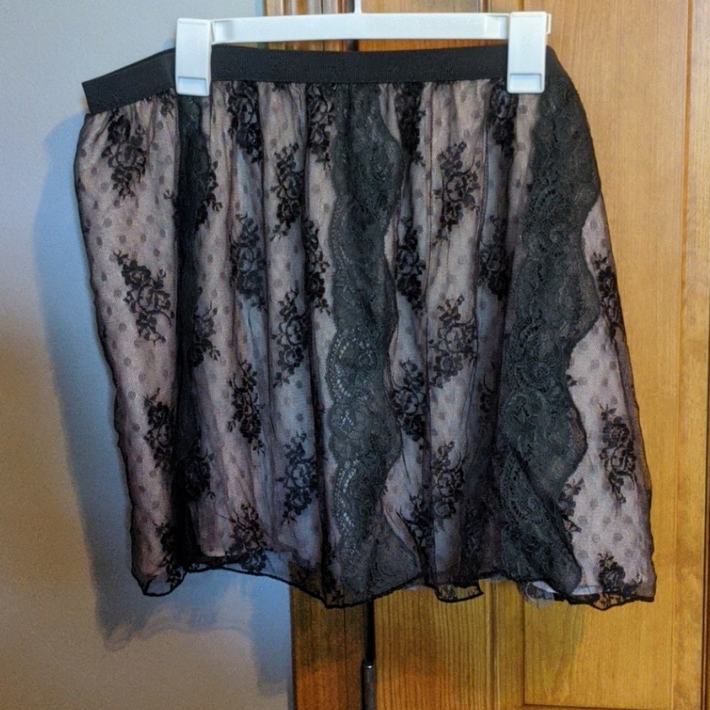 Lace overlay circle skirt